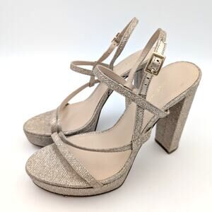 Pelle Moda Patsi 2 Platform High Heel Sandals Women's Gold Size US8M EU39